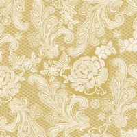 Servietten Lace Royal Embossed Gold White 33 X 33 Cm Ppd 007659