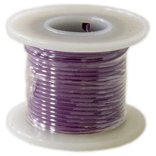 25 Feet Purple 22 Gauge Solid Hook-Up Wire, Tinned Copper, PVC Insulation