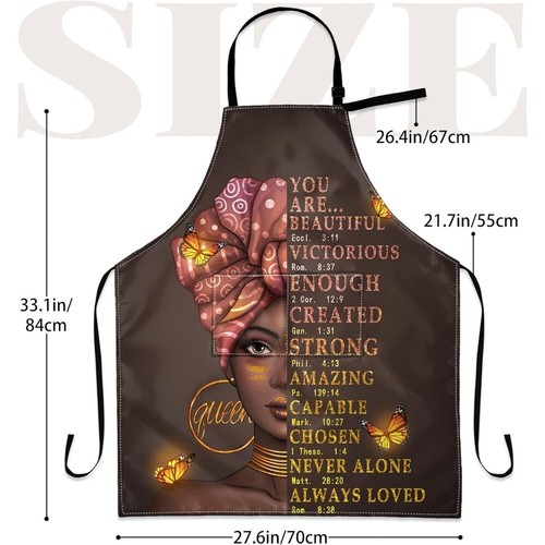 Afro American Woman verstellbare Kochschürze Küchenschürze mit 2 Taschen für Frauen - Bild 22 von 53
