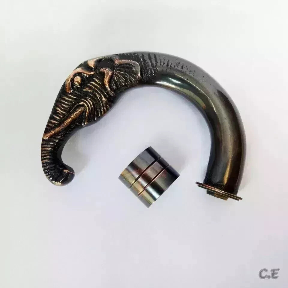 Solid Brass Elephant Head Handle for Design Woode… - image 3