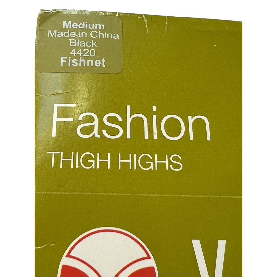 Vassarette Moda Muslos Altos 4420 Negras Redes de Pescado Talla M NUEVO Foto 4 de 4