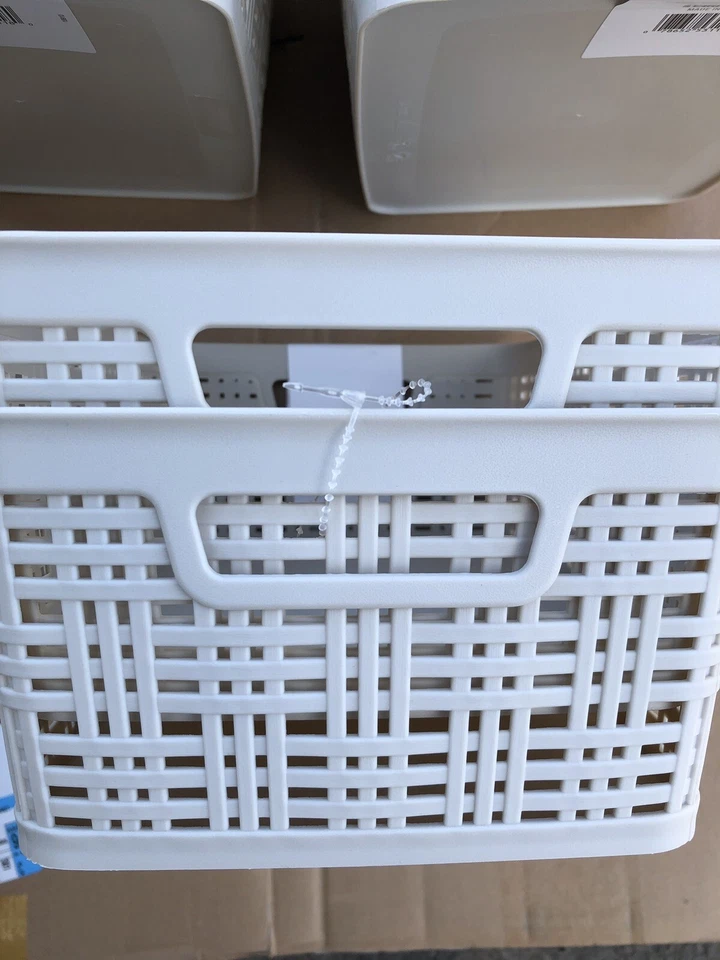 5X2PK Starplast Plastic Wicker Storage Basket Organizer Woven Ergonomic MADE USA - Image 4 of 4