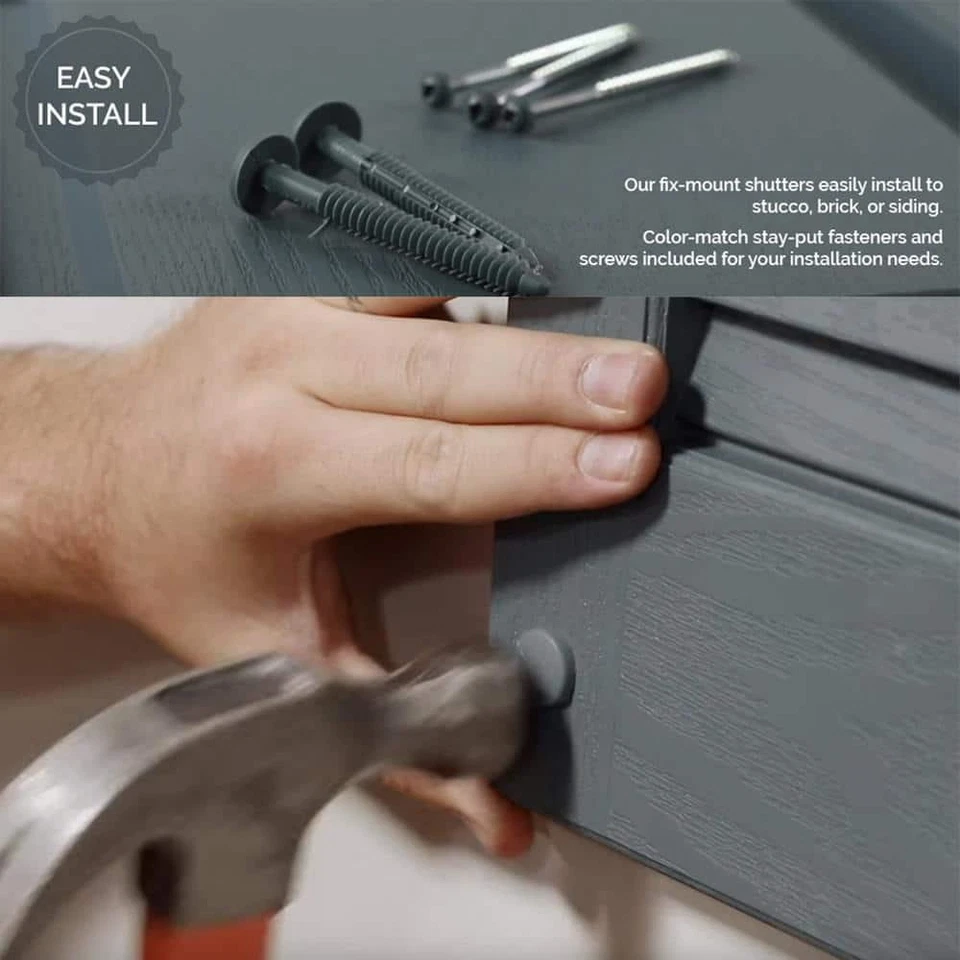 Tablero de borde Builders + persianas de listón 12" Wx59" H estándar espaciado parte superior recta negra Foto 3 de 4