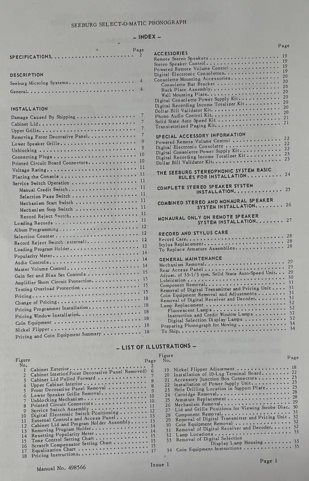 *NUEVO* MANUAL DE INSTALACIÓN Y OPERACIÓN SEEBURG MODELO USC2 *ALTA CALIDAD* 38 PÁGINAS Foto 2 de 3