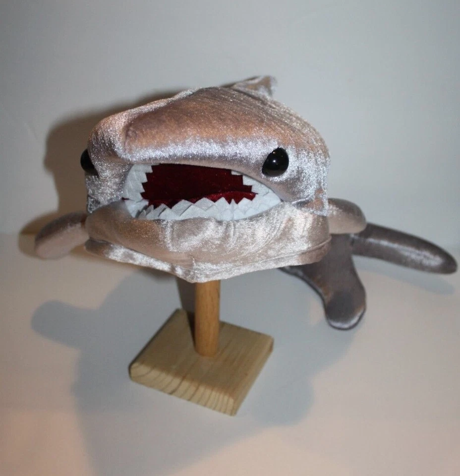 Gorra Elope Tiburón 20" Gris Pez Brillante Felpa Niños Niño Banda Interior Ajustable Foto 3 de 4