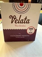 Velata Fun Fondue "Huckleberry Curve" Pedestal Fondue Warmer Kit, Purple.