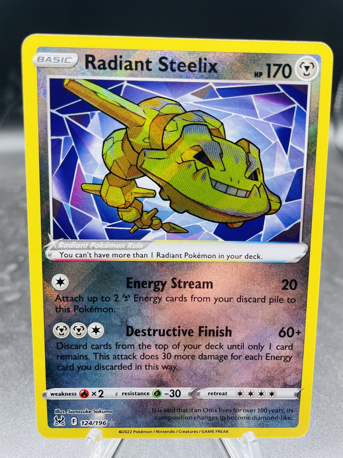 Pokemon Radiant Steelix 124/196 Lost Origin Ultra Rare Holo NM