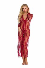 Lingerie for Women Sexy Long Lace Sleep Dress Sheer Gown See Through Kimono Robe