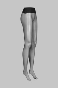 Maison Close Black 20D Tights, Seamless Black High Waist Hosiery, Made in Italy