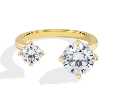 Laborgefertigter Diamant-Verlobungsring 2,5 kt Rundschliff Testpass VVS1/D 18 K Gold