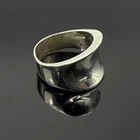 Vintage Mexico Sterling Modernist Tapered Band Concave Ring Sz 9 Silver 925