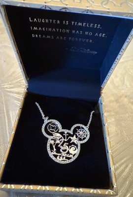Disney 25th Anniversary Cruise Line Rebecca Hook St.Silver  Mickey Ears Necklace