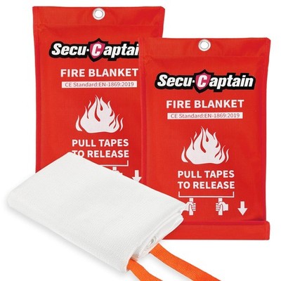 Fire Blanket for Home and Kitchen - 2 Pack 40''x40'' Flame Suppression Fibergla...