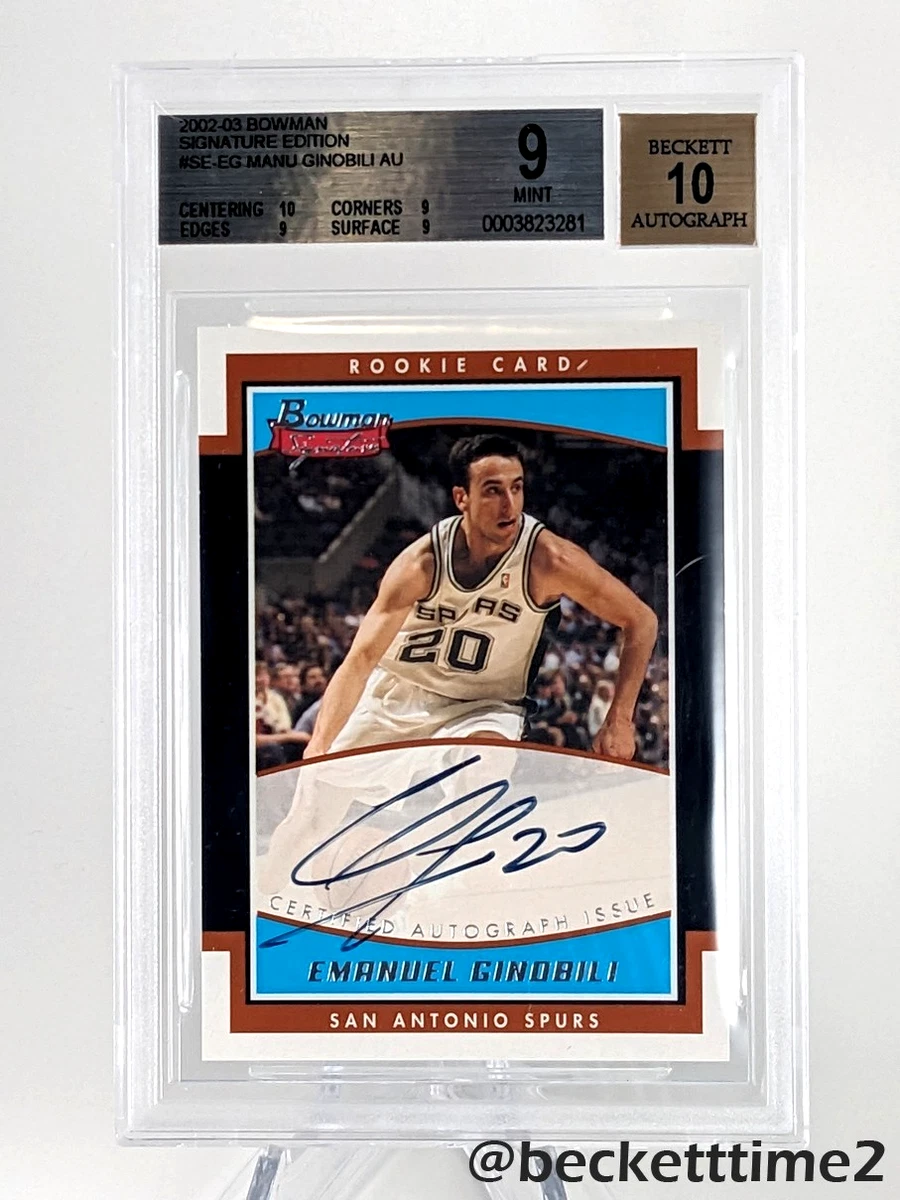 Manu Ginobili Basketball Autographed Sports Trading Cards