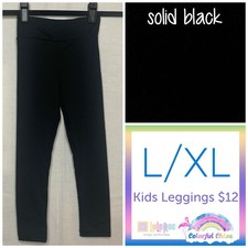 LuLaRoe Kids Solid Black Leggings Size L/XL 8-14 Brand New