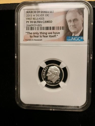 2015-W Silver Roosevelt Dime PROOF, March of Dimes Set, NGC PF-70 ULTRA CAMEO