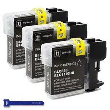 LC65 High Yield Black Ink Cartridges 3-Pack for Brother MFC-5890CN MFC-5895CW