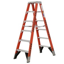 6 ft. Fiberglass Twin Step Ladder with 375 lbs. Load Capacity Type IAA Duty Rati