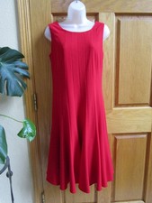 Calvin Klein Red Dress Fit & Flare Sleeveless Career Cocktails Party Womens 6