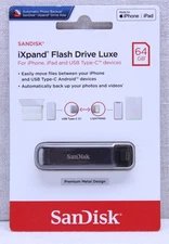 SanDisk iXpand 64GB Flash Drive Go for iPhone/iPad [Offline Backup] Lightning