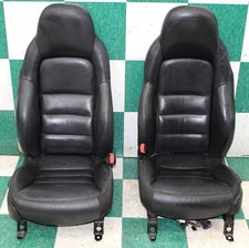 05 Wear Corvette Black Leather Dual Power Heated Bucket Seats Pair 2x Oem Wty