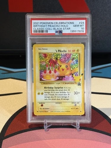 2021 POKEMON CELEBRATIONS CLASSIC COLLECTION #24 BIRTHDAY PIKACHU-HOLO PSA 10