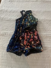 Girls CM Multi-Color Sequin Dance Dress Polyester Spandex