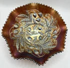 Antique NORTHWOOD Amethyst Carnival Glass "Strawberry" Bowl (9.75" Diameter)