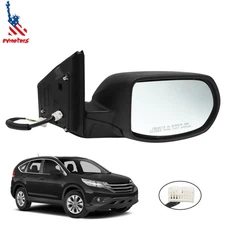 Power Textured Black RH Right Passenger Side Mirror for 2012-2016 Honda CR-V CRV