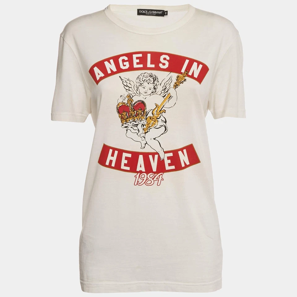 Camiseta Jersey Dolce & Gabbana Off-White Estampada M