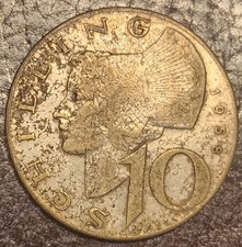 Austria 1958 10 Schillings Silver Coin