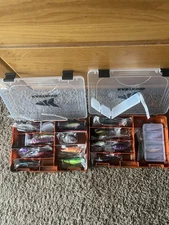 (2) KastKing Bait Vault Camouflage Tackle Boxes + 24 Lures Included