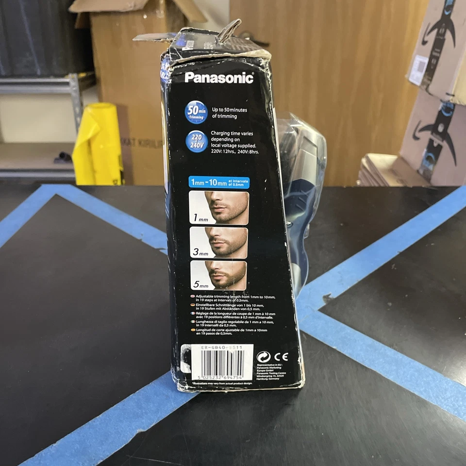 Aparador de cabelo e barba masculino Panasonic molhado e seco prata caixa aberta - Imagem 4 de 4