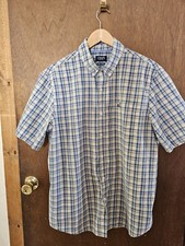 Chaps Blue Plaid Dress Shirt Size XL