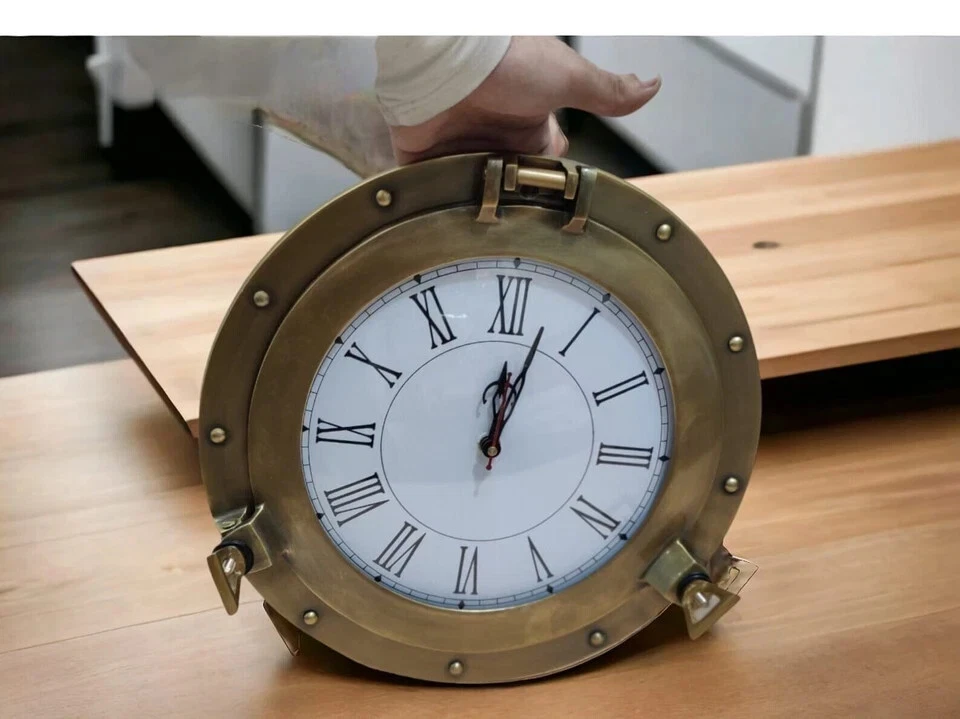 古董黄铜航海门轮挂钟船用舷窗石英钟 — 第 2/4 张图片