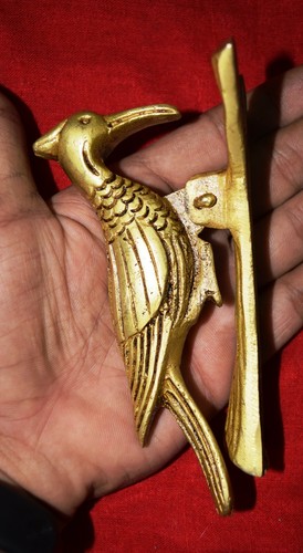 Great Spotted Woodpecker Brass Handmade Golden Finish Door Knocker Bell Dec MS42 - Picture 5 of 5