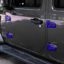 8pcs/Set Blue Door Hinge Cover Molding Decor Kit For Jeep Wrangler 2018-2025