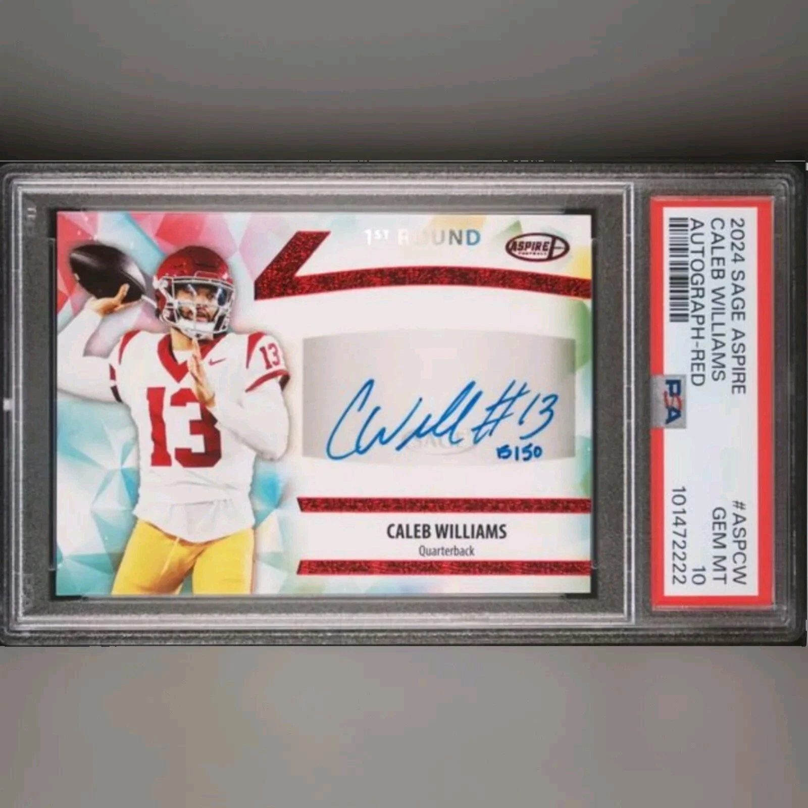 Caleb Williams Sage Aspire Autographs #ASPCW Red