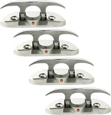 4PCS 4-1/2" Folding Flip-up Cleat Heavy Duty Stainless Steel Marine Boat Dock
