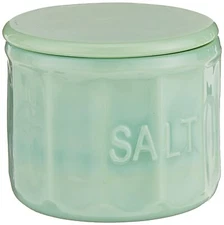 Tablecraft Salt Cellar with Lid 3.75" x 3.75" x 3.125" Green