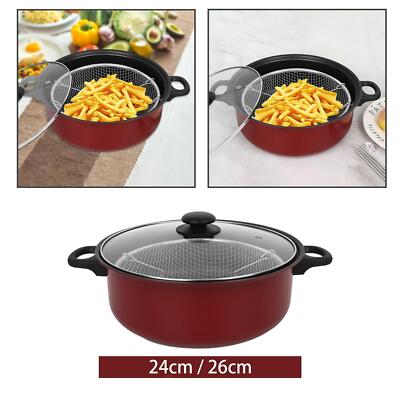 Deep Fryer Pot Non-Stick Deep Frying Pan with Lid Cookware Cooking Accessories