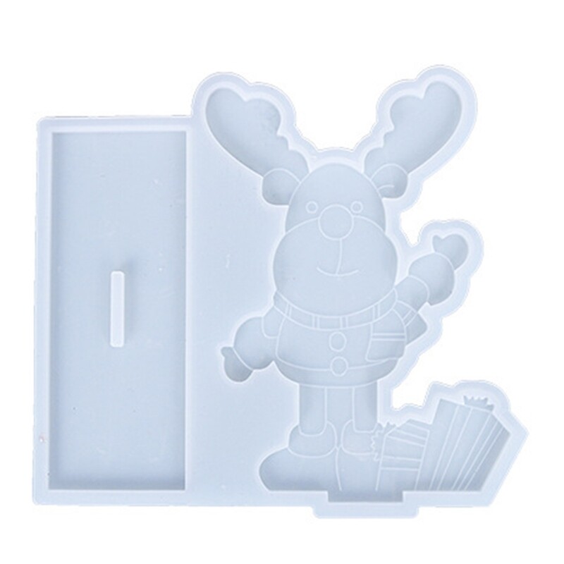 Christmas Theme Epoxy Resin Mold Xmas Elk Silicone DIY Decor Mold