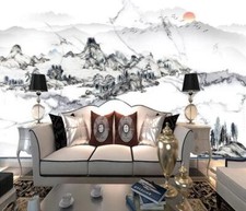 3D Gray Mountain ZHUB10598 Wallpaper Wall Mural Removable Self-adhesive Ann