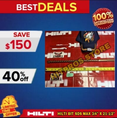HILTI BIT SDS MAX 3/4'' X 21-1/2'' PREOWNED, FREE EXTRAS, STRONG, FAST SHIP