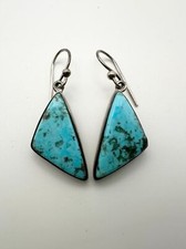 Native American sterling silver turquoise Ear...