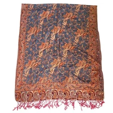 Fringe Scarf Wrap Shawl Women's One-Size Multicolor Paisley Print Boho