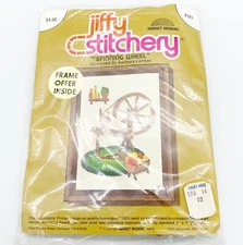 Jiffy Stitchery Cross Stitch Kit #389 Spinning Wheel Sunrise Designs New Sealed