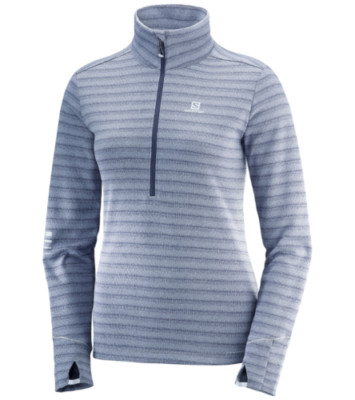 Salomon Damen lila 1/2 Reißverschluss Midlayer Laufoberteil XL 16 neu mit Etikett