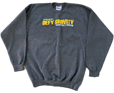 University OREGON Acrobatic Gymnastics L Sweatshirt Cotton Ducks DEFY GRAVITY