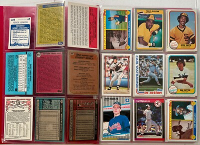 Baseball Trading Cards All Hall of Famers In Notebook 1980s to 1990s Lot of 54
